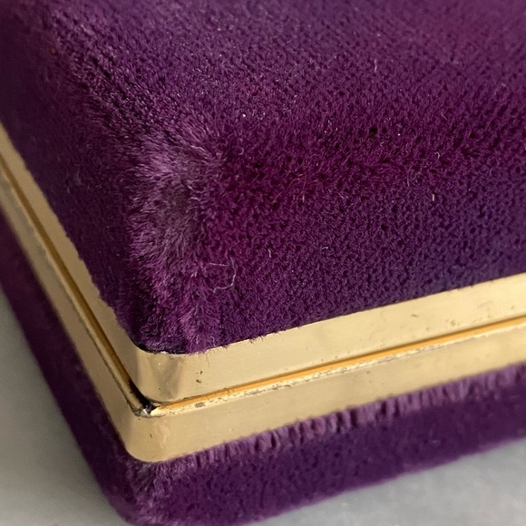 Vintage jewelry case - travel case, purple jewelry box - Picture 7 of 8